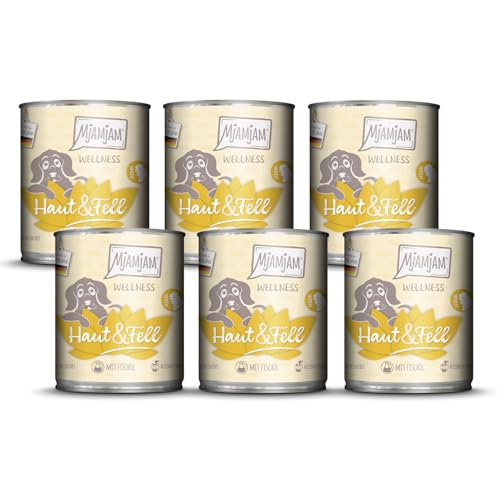 MjAMjAM - Premium Nassfutter für Hunde - Wellness - Haut & Fell - Huhn, 6er Pack (6x800g), getreidefrei von MjAMjAM