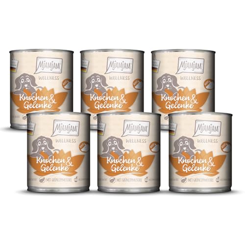 MjAMjAM - Premium Nassfutter für Hunde - Wellness - Knochen & Gelenke - Rind, 6er Pack (6x800g), getreidefrei von MjAMjAM