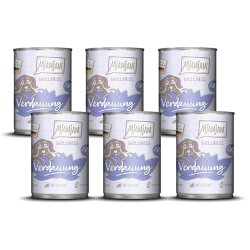 MjAMjAM - Premium Nassfutter für Hunde - Wellness - Verdauung - Pute, 6er Pack (6x400g), getreidefrei von MjAMjAM