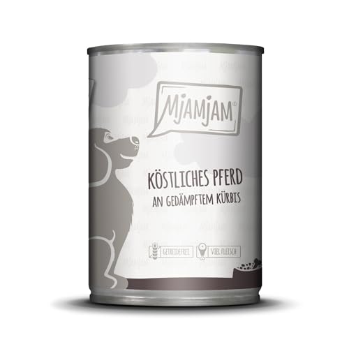 MjAMjAM - Premium Nassfutter für Hunde - köstliches Pferd an gedämpften Kürbis, 1er Pack (1 x 400g), getreidefrei mit extra viel Fleisch von MjAMjAM