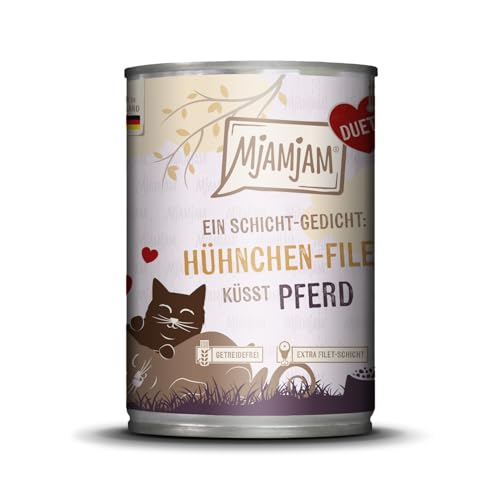 MjAMjAM - Premium Nassfutter für Katzen - Duett – Hühnchen-Filet küsst Pferd, 1er Pack (1x390g), getreidefrei von MjAMjAM