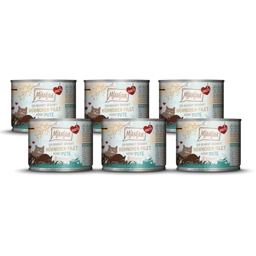 MjAMjAM - Premium Nassfutter für Katzen - Duett - Hühnchen-Filet küsst Pute, 6er Pack (6x190g), getreidefrei von MjAMjAM