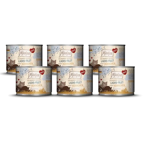 MjAMjAM - Premium Nassfutter für Katzen - Duett - Lachs-Filet küsst Hühnchen, 6er Pack (6x190g), getreidefrei von MjAMjAM