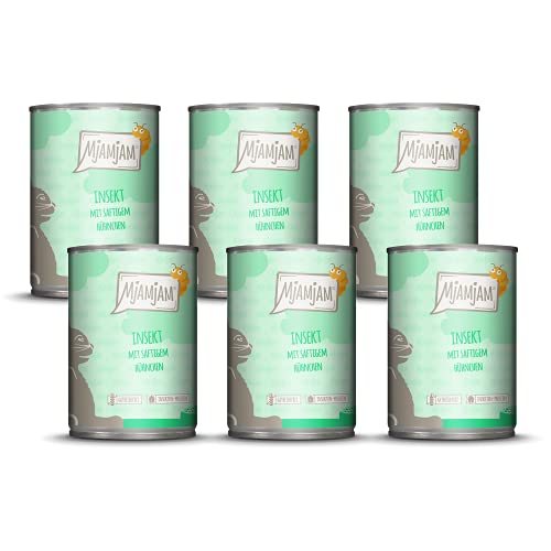 MjAMjAM - Premium Nassfutter für Katzen - Insekt mit saftigem Hühnchen, 6er Pack (6 x 400 g), getreidefrei mit Insektenprotein von MjAMjAM