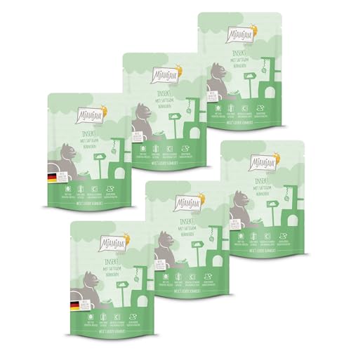 MjAMjAM - Premium Nassfutter für Katzen - Quetschie Insekt mit saftigem Hühnchen 300g, 6er Pack (6 x 300g), naturbelassen mit extra viel Fleisch von MjAMjAM