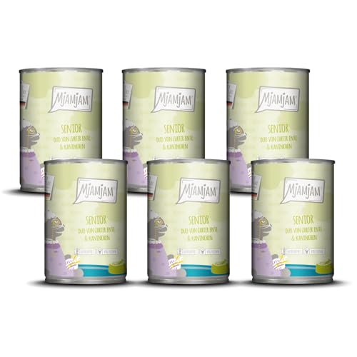 MjAMjAM - Premium Nassfutter für Katzen - Senior - DUO von zarter Ente & Kaninchen, 6er Pack (6x400g), getreidefrei von MjAMjAM