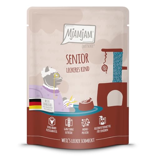 MjAMjAM - Premium Nassfutter für Katzen - Senior – Leckeres Rind, 1er Pack (1x300g), getreidefrei von MjAMjAM