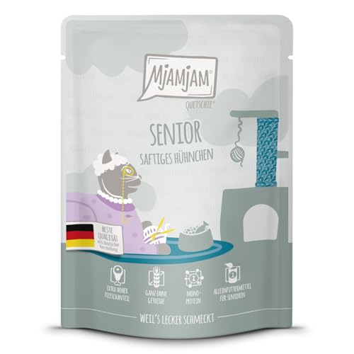 MjAMjAM - Premium Nassfutter für Katzen - Senior – Saftiges Hühnchen, 1er Pack (1x300g), getreidefrei von MjAMjAM