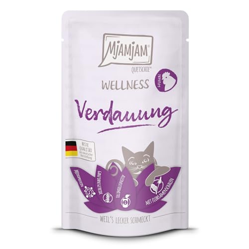 MjAMjAM - Premium Nassfutter für Katzen - Wellness - Verdauung - Huhn, 1er Pack (1 x 125g), getreidefrei von MjAMjAM