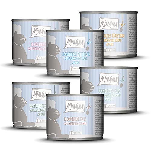 MjAMjAM - Premium Nassfutter für Katzen - Probierpaket I an Soße, 6er Pack (6 x 185g), getreidefrei mit extra viel Fleisch von MjAMjAM