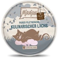 MjAMjAM Nassfutter Katze Adult, Purer Filetgenuss 16x80 g Lachs von MjAMjAM