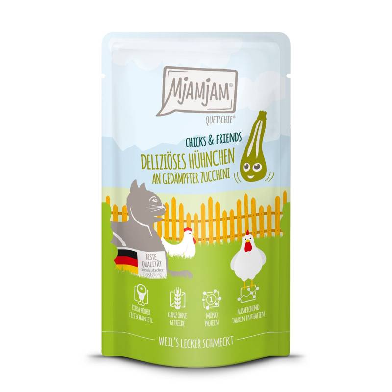 MjAMjAM Quetschie Chicks & Friends Hühnchen an Zucchini 12x125g von MjAMjAM