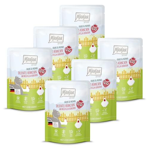 MjAMjAM - Quetschie - Chicks & Friends delikates Hühnchen an fruchtigen Erdbeeren 6 x 300g von MjAMjAM