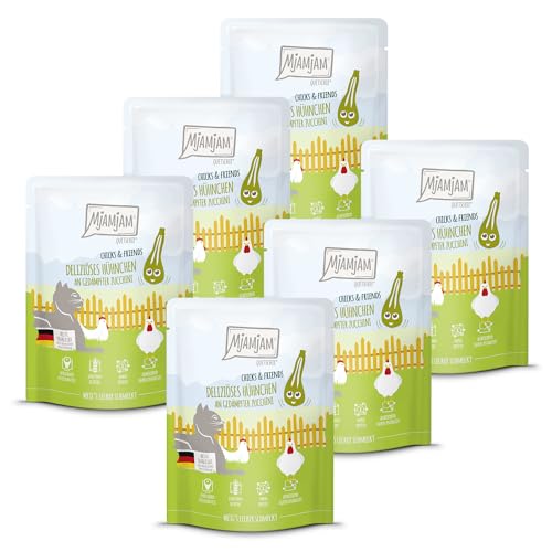 MjAMjAM - Quetschie - Chicks & Friends deliziöses Hühnchen an gedämpfter Zucchini 6 x 300g von MjAMjAM