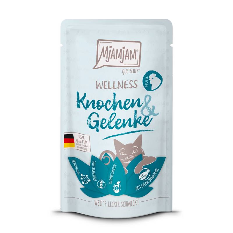 MjAMjAM Quetschie Wellness Knochen & Gelenke Huhn 12x125g von MjAMjAM