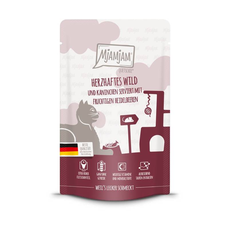 MjAMjAM Quetschie herzhaftes Wild und Kaninchen an fruchtigen Heidelbeeren 12x125g von MjAMjAM