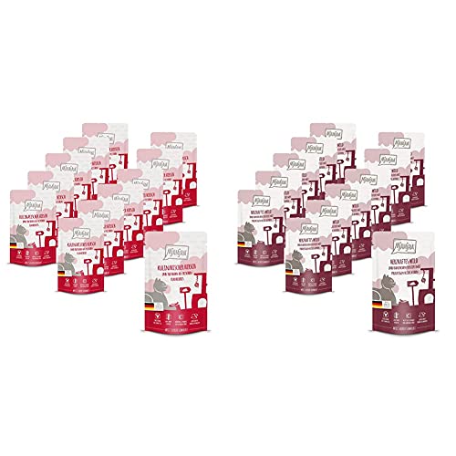 MjAMjAM Quetschie - kulinarischer Hirsch und Truthahn an frischen Cranberries 12x125 g(1 x 1500 g) & Premium Nassfutter für Katzen - herzhaftes Wild & Kaninchen an Heidelbeeren, 12er Pack (12 x 125 g) von MjAMjAM