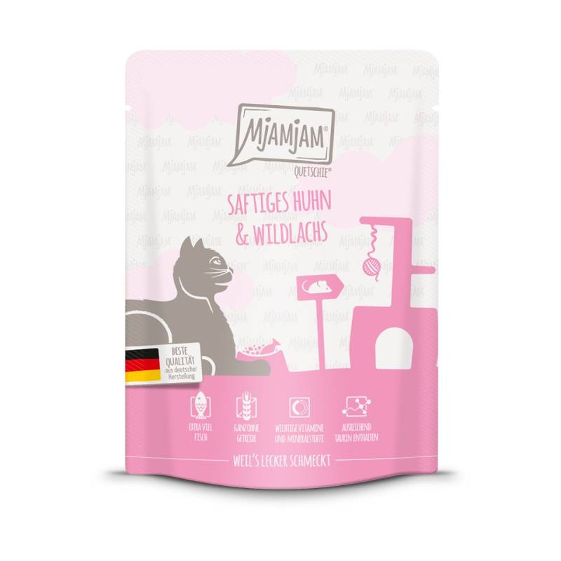 MjAMjAM Quetschie saftiges Huhn und Wildlachs 24x300g von MjAMjAM