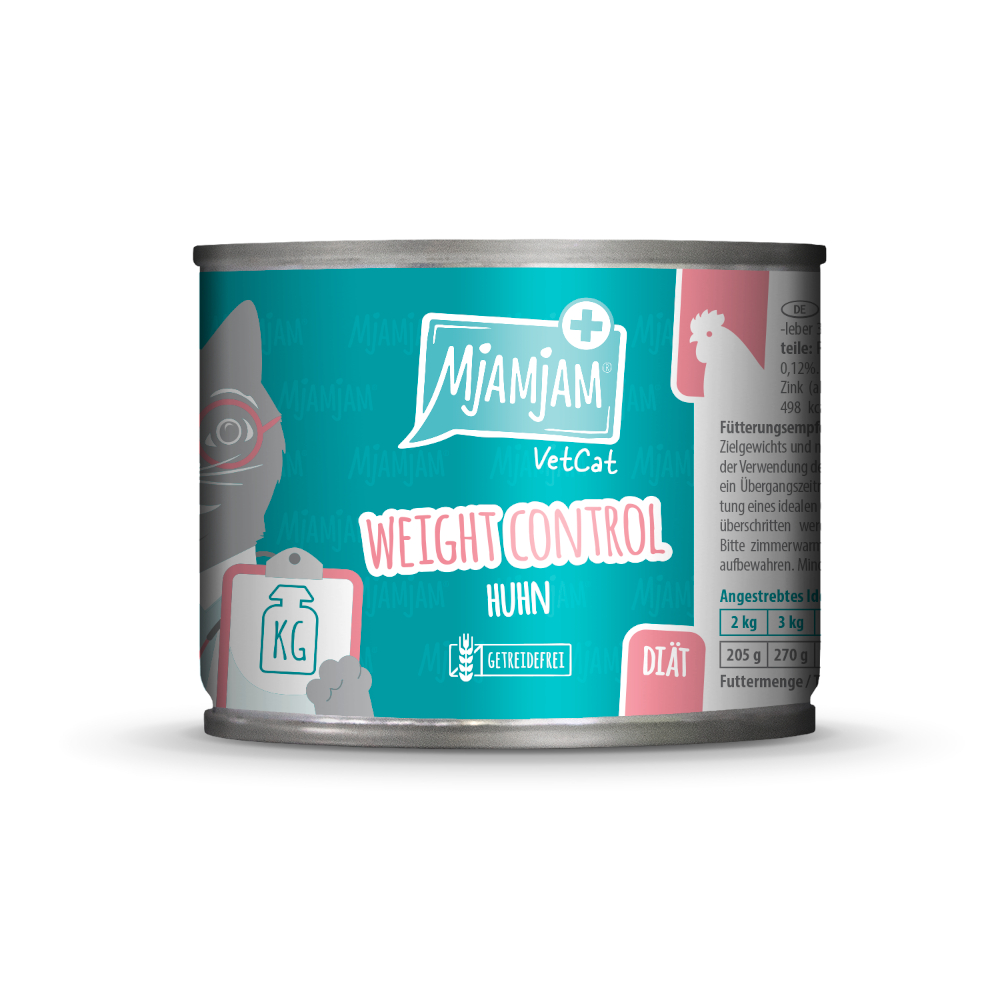 MjAMjAM VetCat Weight Control 6 x 200 g - Huhn von MjAMjAM