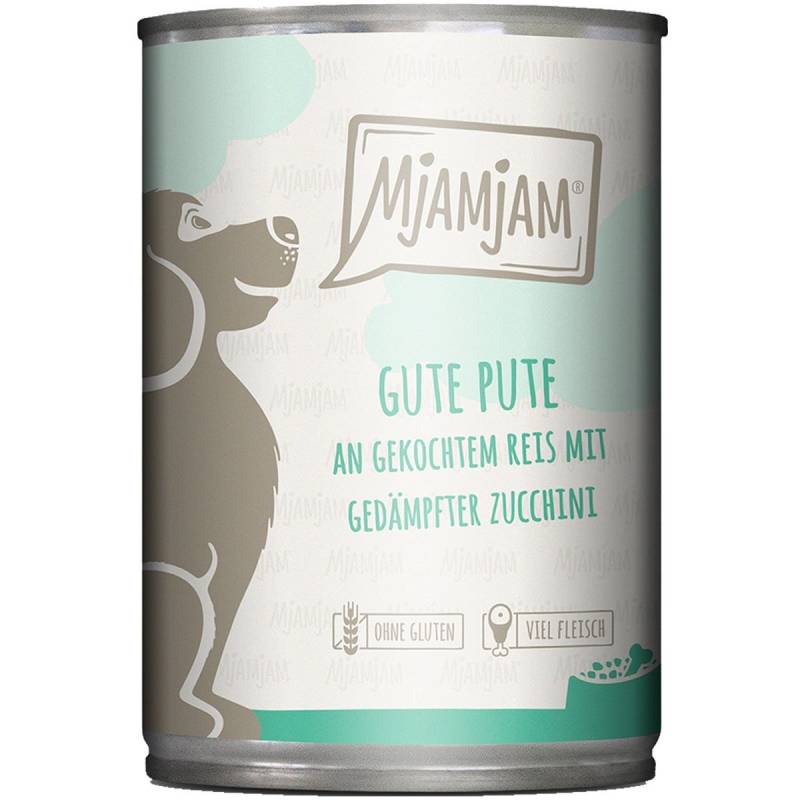 MjAMjAM gute Pute an gekochtem Reis mit gedämpfter Zucchini 6x400g von MjAMjAM