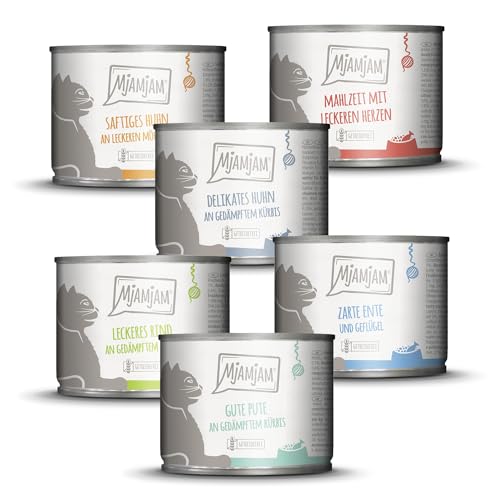 MjAMjAM - Premium Nassfutter für Katzen - leckere Mahlzeiten Mixpaket III für Deine Katze, 6er Pack (6 x 200 g), getreidefrei mit extra viel Fleisch von MjAMjAM