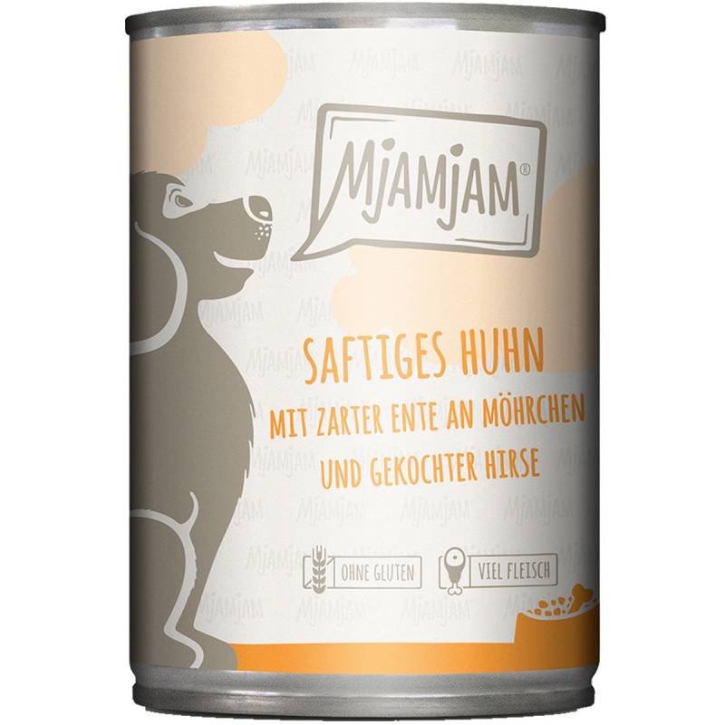 MjAMjAM saftiges Huhn mit zarter Ente an Möhrchen und gekochter Hirse 6x400g von MjAMjAM