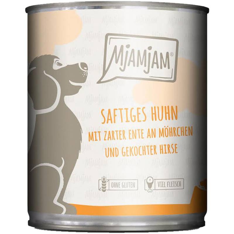 MjAMjAM saftiges Huhn mit zarter Ente an Möhrchen und gekochter Hirse 6x800g von MjAMjAM