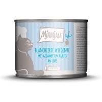 MjAMjAM Nassfutter Katze Adult, Blanchiert in Sauce 6x185 g Wildente und Kürbis von MjAMjAM