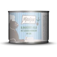 MjAMjAM Nassfutter Katze Adult, Blanchiert in Sauce 6x185 g Kalb und Möhre von MjAMjAM