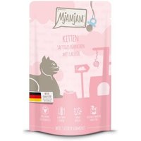 MjAMjAM Nassfutter Katze Kitten, Quetschie, Huhn mit Lachsöl 12x125 g von MjAMjAM