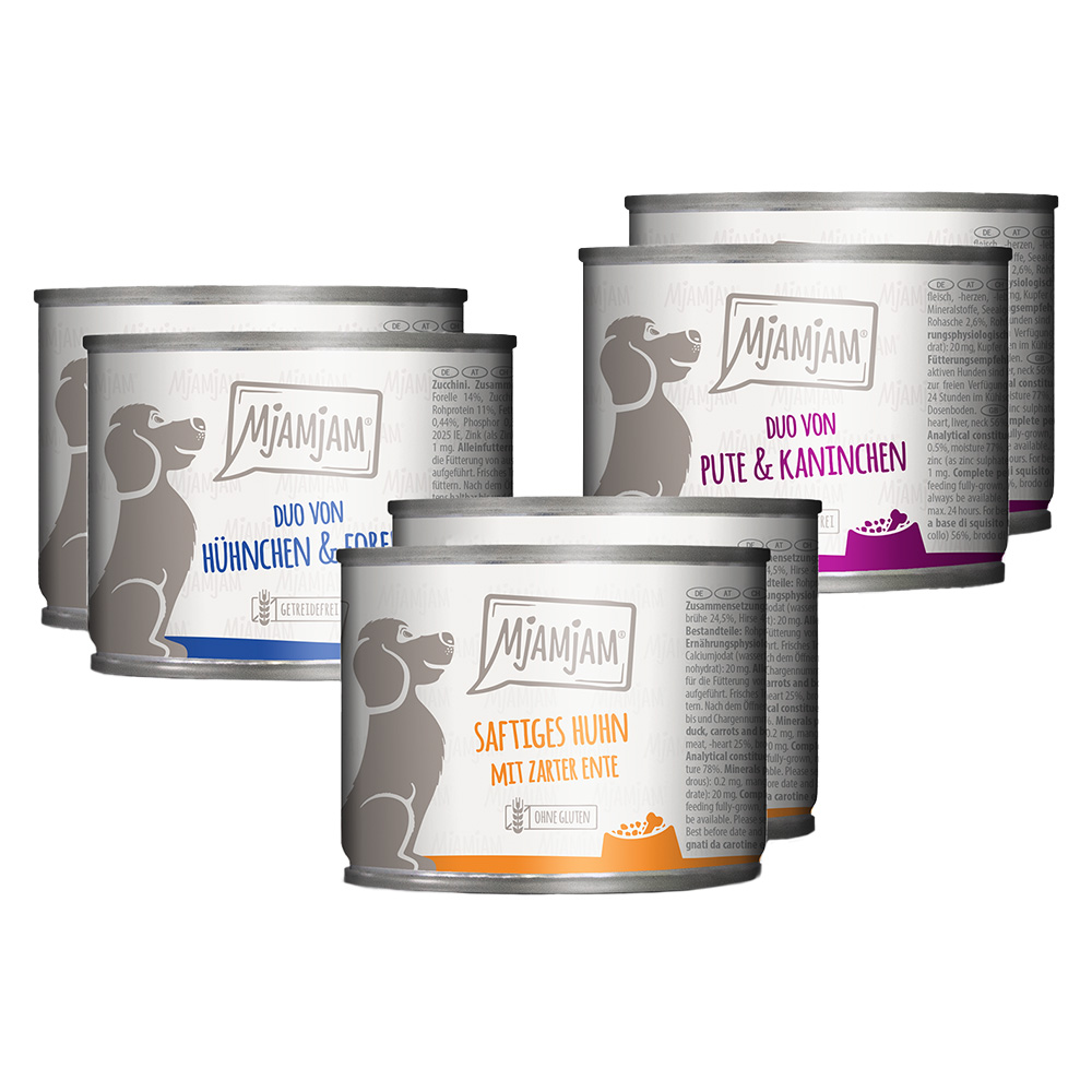 Sparpaket MjAMjAM Adult Hund 24 x 200 g - Mix I (3 Sorten) von MjAMjAM