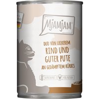 Sparpaket MjAMjAM Duo 24 x 400 g - leckeres Rind & gute Pute an gedämpftem Kürbis von MjAMjAM