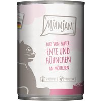 Sparpaket MjAMjAM Duo 24 x 400 g - zarte Ente & Hühnchen an Möhrchen von MjAMjAM