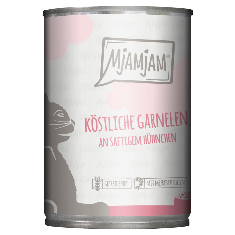 Sparpaket MjAMjAM Katzenfutter 24 x 400 g - köstliche Garnelen an saftigem Hühnchen von MjAMjAM