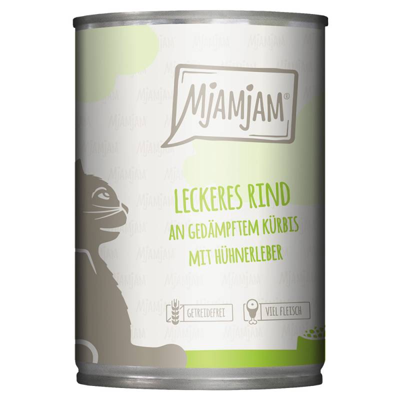 Sparpaket MjAMjAM 24 x 400 g - leckeres Rind an gedämpftem Kürbis von MjAMjAM