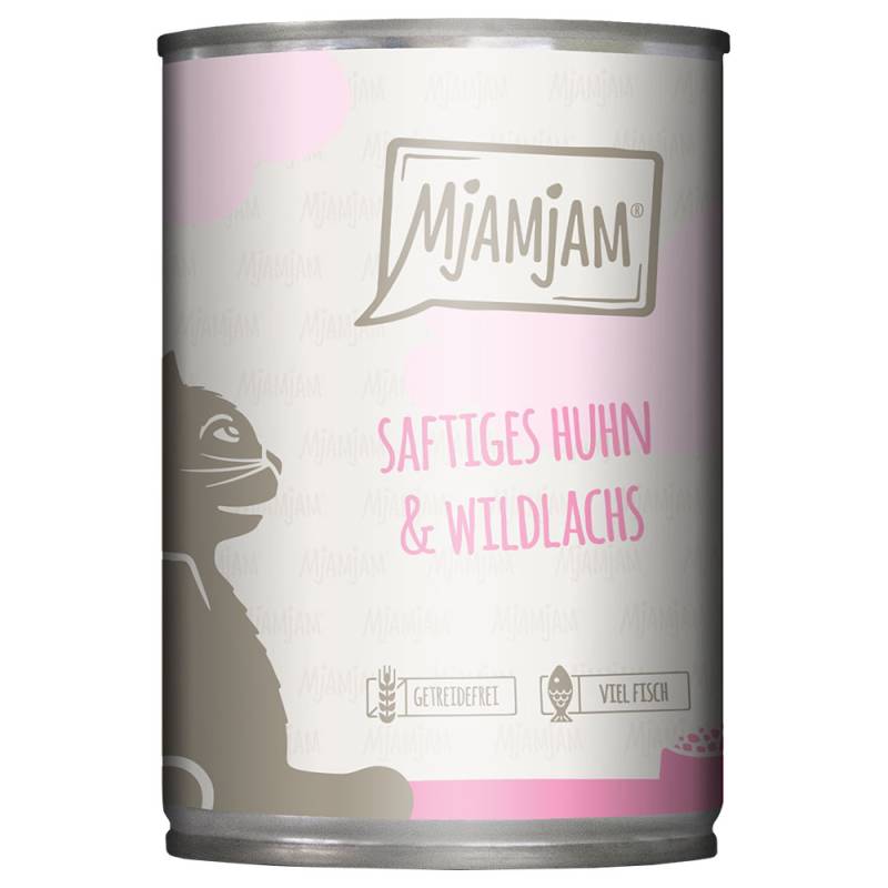 Sparpaket MjAMjAM 24 x 400 g - saftiges Huhn und Wildlachs von MjAMjAM