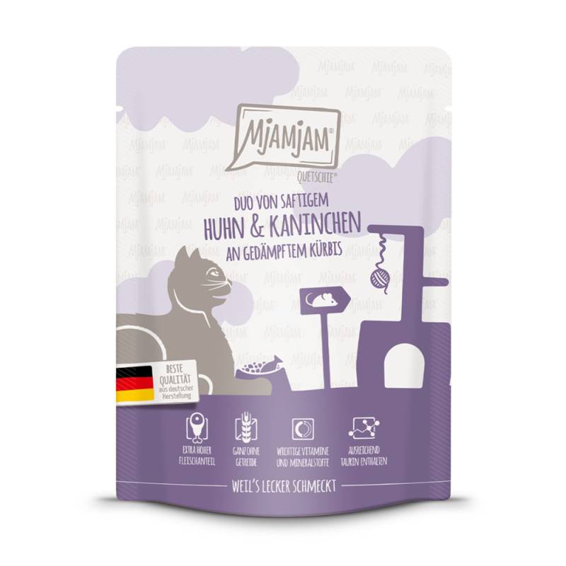 Sparpaket MjAMjAM Quetschie 24 x 300 g - Huhn & Kaninchen von MjAMjAM