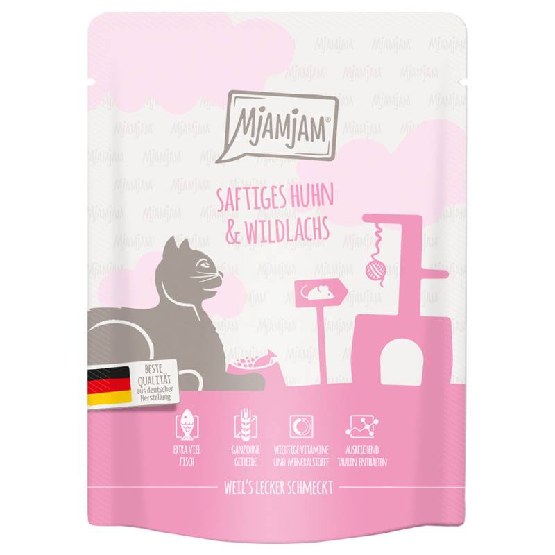 Sparpaket MjAMjAM Quetschie 24 x 300 g - saftiges Huhn und Wildlachs von MjAMjAM