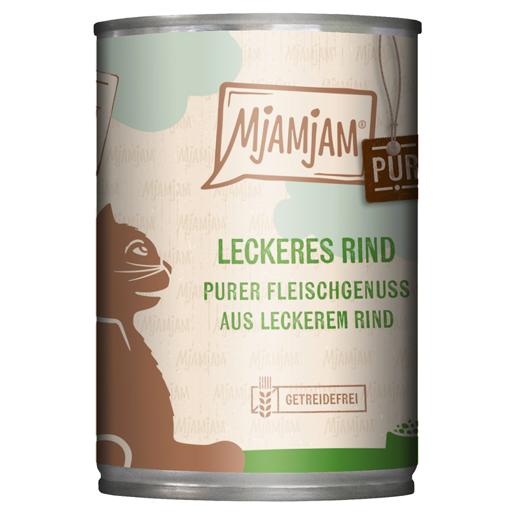 Sparpaket MjAMjAM purer Fleischgenuss 24 x 400 g - leckeres Rind pur von MjAMjAM