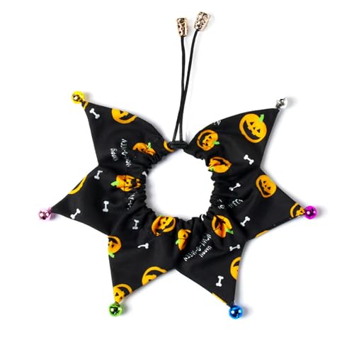 Speichel-Handtuch für Katzen und Hunde, Halloween-Druck, Halsband, Halsband, Halsband mit kleinen Glocken, für Kätzchen, Welpen, Haustier-Speichel-Handtuch, saugfähiges Handtuch, Weihnachten, von Mjaie