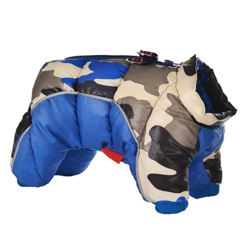 Warme Winterkleidung für kaltes Wetter, dicker Overall, winddichter Overall mit Traktionshaken, Camouflage-Jacken, Winter, Haustier-Hundekleidung, wasserdicht, kleine Hunde von Mjaie