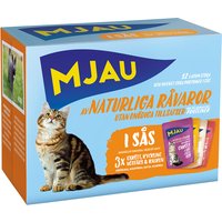 Mjau Cat Pouch 12 x 85 g - Mix Fleisch Menü in Soße (4 Sorten gemischt) von Mjau