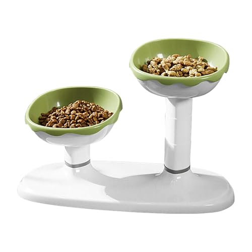 Mkiujhn Katzenfutter und Wassernapf Set, Höhenverstellbar Hund Katze Näpfe Waterer, Katzenfutter Feeder und Waterer Set Pet Food Bowl für Hund Welpen Kätzchen von Mkiujhn