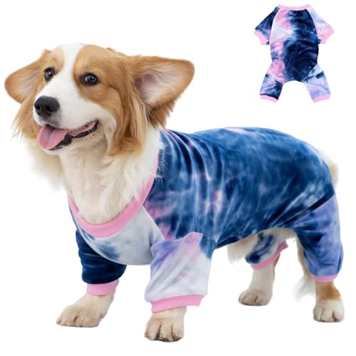 Mklhgty Batik-Hunde-Pyjama, Winterkleidung, weicher Schlafanzug für kleine Hunde, Jungen, Mädchen, Welpen, Weihnachten, bequemer Haustier-Jumpsuit, Katzen-Einteiler von Mklhgty