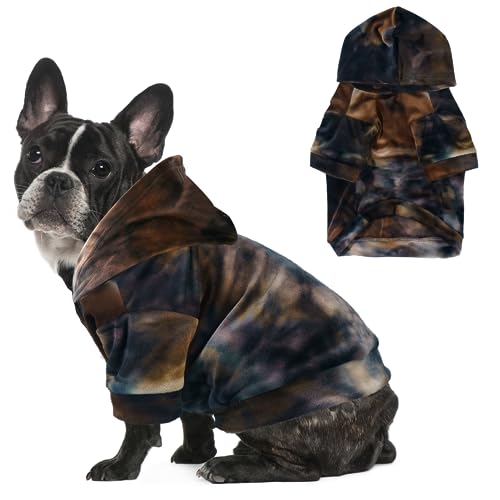 Mklhgty Hunde-Kapuzenpullover mit Batikfärbung, Welpenpullover, Sweatshirt, Kaltwettermantel, Haustierkleidung für Hund und Katze von Mklhgty