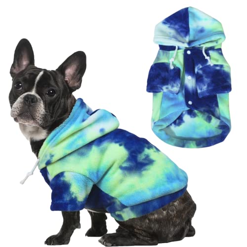 Mklhgty Tie Dye Dog Clothes Hoodie, Haustier Wintermantel, Welpen Sweatshirts für kleine Hunde Junge Mädchen von Mklhgty