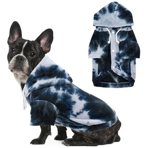 Mklhgty Batik-Hunde-Kapuzenpullover, Wintermantel für kleine Hunde, ultraweiche, verstellbare warme Kapuze, atmungsaktiver Komfortstoff für den täglichen Gebrauch von Mklhgty