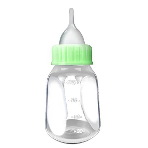 Mllepjdh 4-teiliges Haustier-Futterflaschen-Set, kleine Tier-Milchflasche für Kätzchen, Welpen, Stillnippel, Reinigungsbürste, 118 ml, 118 ml, Nippel-Kits, Haustier-Stillset, Hunde-Futterflaschen-Kit von Mllepjdh