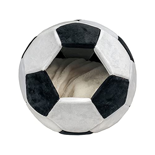 Mllepjdh Fußball-Haustierzelt, weiches Bett für kleine Hunde & Katzen, selbstwärmend, maschinenwaschbar, Höhlen-Design, Hundehütte, Höhlenbett, niedlich von Mllepjdh