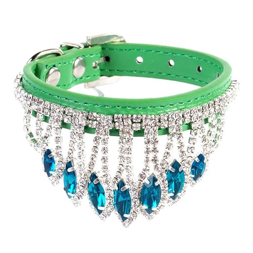 Mllepjdh Halsband mit Fransen und Strasssteinen für Partys, elegantes Hundehalsband, Katzen-Halskette, kleines Halsband, modischer Haustierschmuck, Haustierhalsband für Partys von Mllepjdh